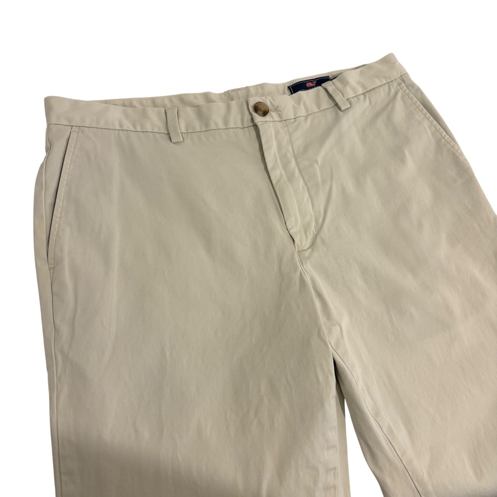 Vineyard Vines Cream Ivory Breaker Pants Mens 35W x 32L Stretch Cotton Chinos